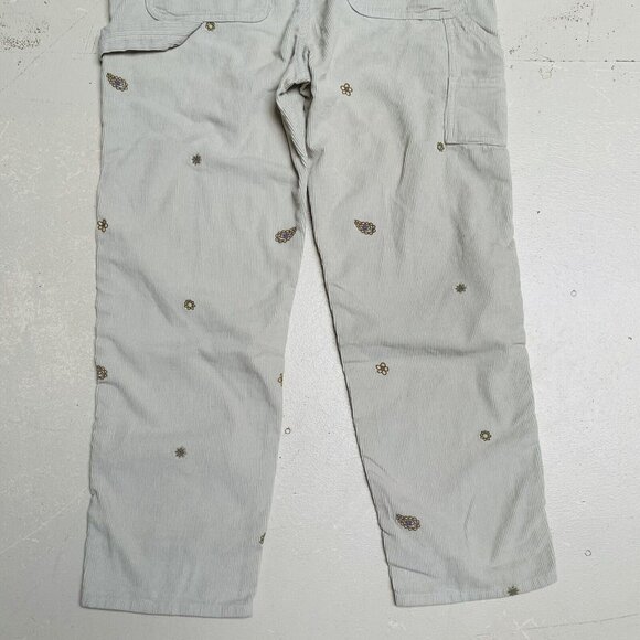 Vans Overalls Womens Medium Corduroy Floral Emroidered Ground Work Skate Party - Picture 6 of 12